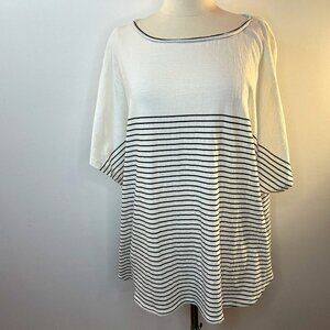 Max Studio Women's Black White Striped Cap Sleeve Top - Size 3X - NWT $98